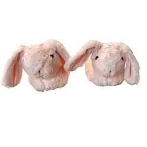 SEED HERITAGE Bunny Rabbit Plush Slippers Girls 7-8Y Soft Pink Faux Fur Slipper